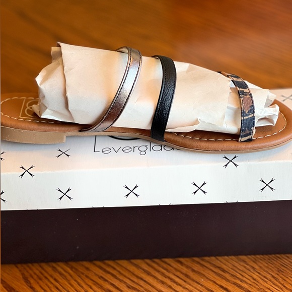 Strappy Sandals, Leopard and Black | Multiple Sizes Available | NEW in box - Picture 4 of 4